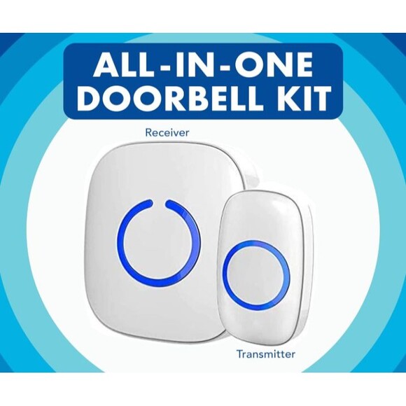 Wireless Doorbell SadoTech /1 Receiver 2 Remote Buttons/White /Easy Install/New - Picture 3 of 8